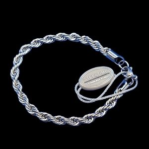 NWT Steeltime Stainless Steel Rope Bracelet 8.5"